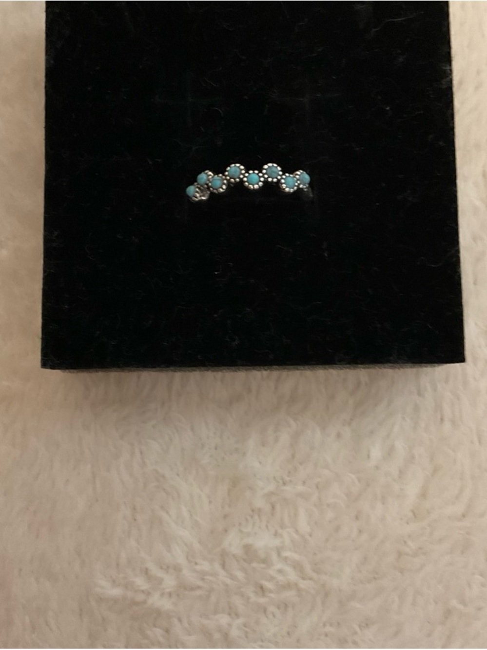 Turquoise Floral Accent Ring - Women Jewelry